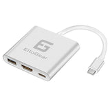 Usb C To 3 Port Hdmi Adapter Hub, Type C To 3 Port Including Another Usb C, Hd