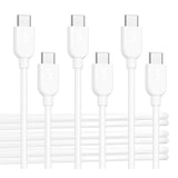 Cable Matters 3-Pack Extreme Flexible USB C Charging Cable 3ft in White, Up to [60W Charging, 480Mbps] Apple CarPlay, Android Auto, USB C Charger Cable for iPhone 16/15, Galaxy S24, iPad Pro