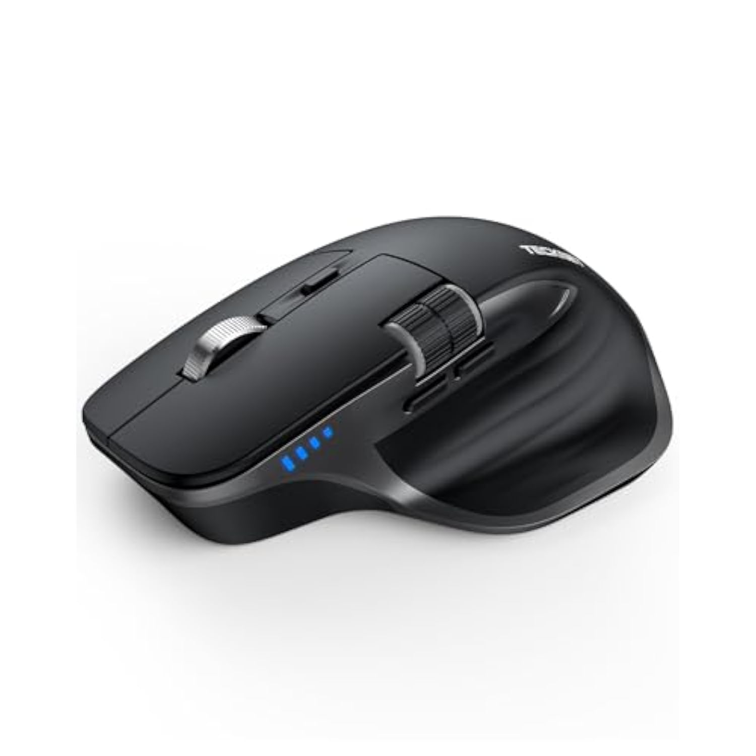 TECKNET Wireless Mouse, Bluetooth Mouse (BT5.0/5.0 & 2.4G) Rechargeable 4800 DPI Ergonomic Optical Mouse with 6 Adjustable, Quiet Clicks, USB A Receiver, 7 Buttons, Wide Compatibility - Black