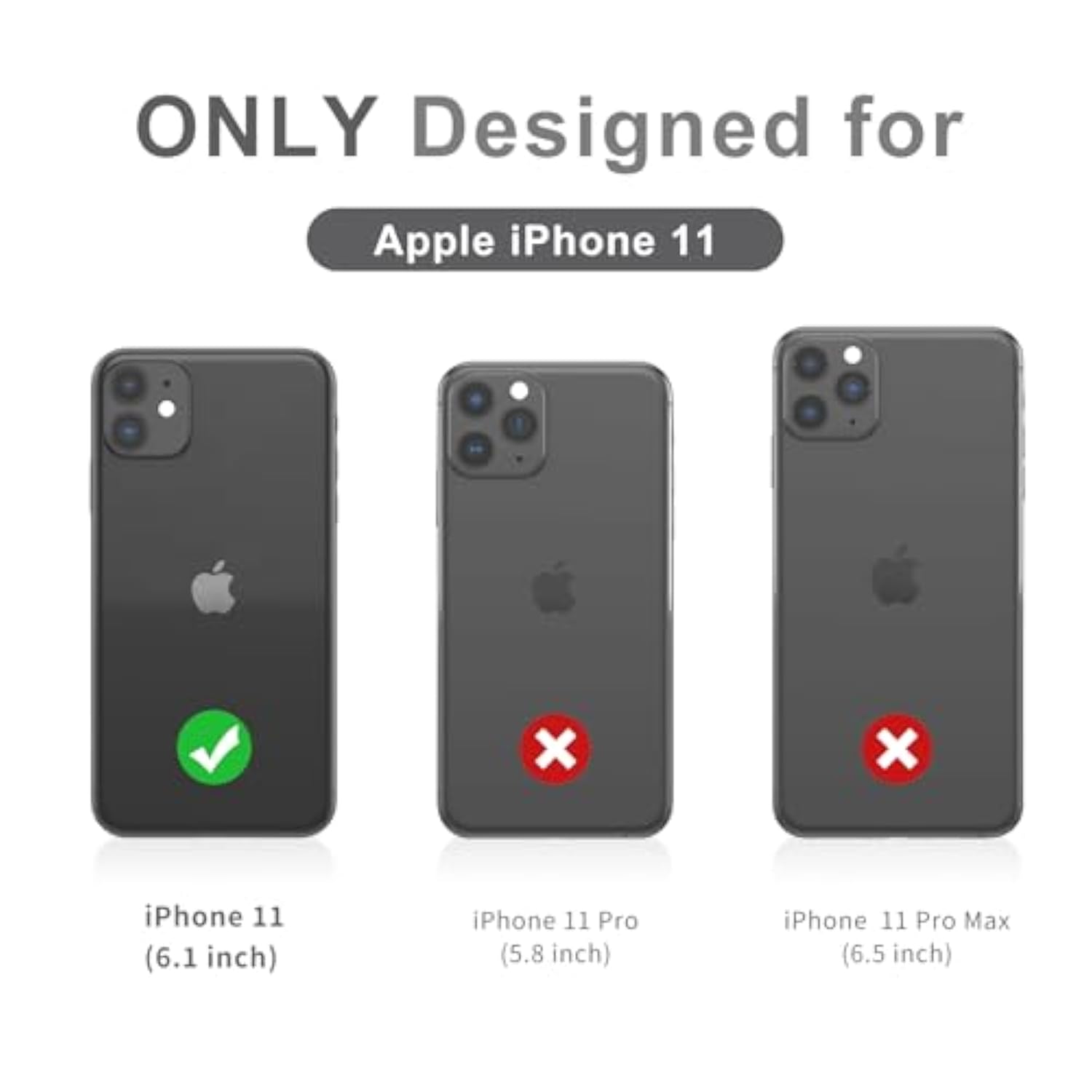 For Iphone 11 Case, Cute [Don'T Touch My Phone] Shockproof Dual Layer Heavy Duty Protective Silicone Plastic Cover For Girls Women Boys Men Phone Case (Iphone 11 6.1-Inch)