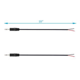 2-Pack 2.5Mm Male Plug To Bare Wire Pigtail Ts Mono 2.5Mm Jack Connector Adapter Repair Audio Cable
