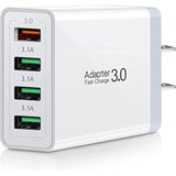 Fast Charge 3.0, Portable Usb Wall Charger, 4Ports Usb Charger Block Power Adapter Charger Brick Plug Compatible With Samsung Galaxy S23 S22, Iphone 14 13, Ipad,Lg, Htc,Google Pixel 7