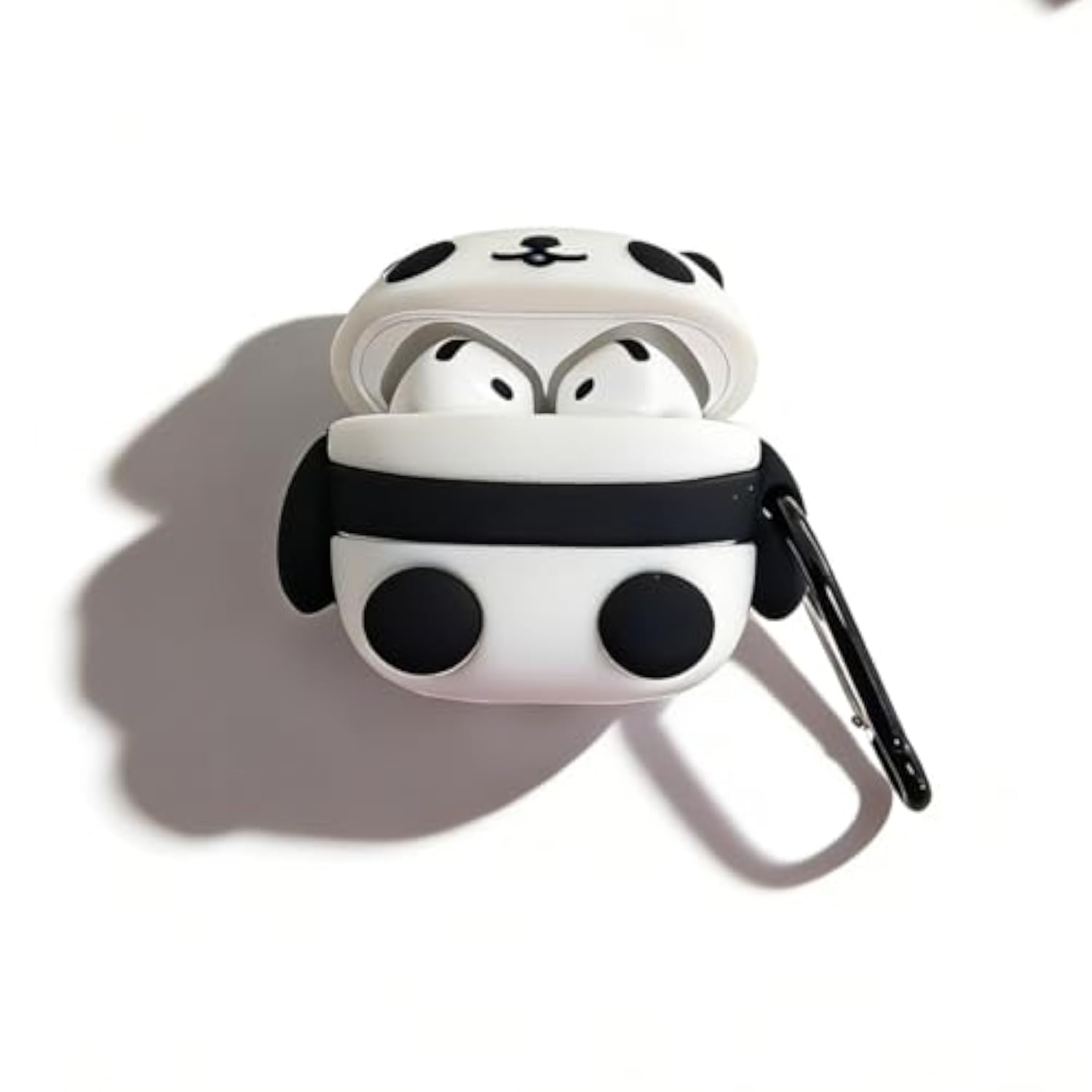 Cute Silicone Case for AirPods 4 with Cleaner Kit, Women's Anti-Drop Protective Cover, Keychain for AirPods 4th Generation (Cute Panda)