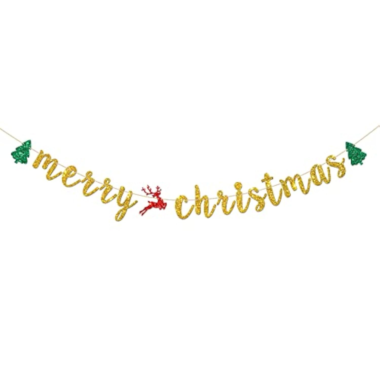 Merry Christmas Banner, Happy Holiday Party Decorations, Be Merry Banner, New Year Party Decoration Suppllies, Gold Glitter