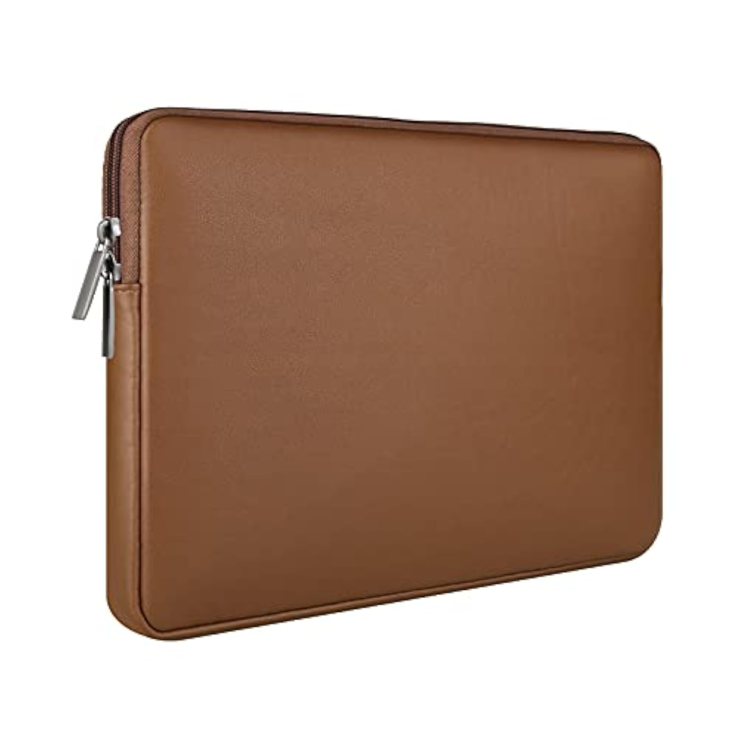 Rainyear 13.3 Inch Laptop Sleeve Soft Pu Leather Case Water Resistant Padded Zipper Cover Protective Carrying Bag Compatible With 13.3" Notebook Computer Chromebook(Brown)