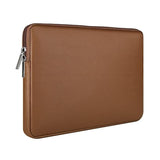 Rainyear 13.3 Inch Laptop Sleeve Soft Pu Leather Case Water Resistant Padded Zipper Cover Protective Carrying Bag Compatible With 13.3" Notebook Computer Chromebook(Brown)