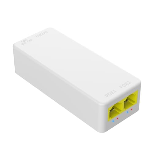 2 Port Poe Extender 100Mbps, Ieee 802.3 Af/At Repeater, 1 In 2 Out, Plug And Play, Wall Mount Passthrough Switch For Security Systems Ip Camera