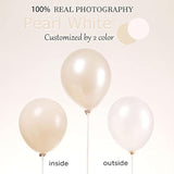Pearl White Double-Stuffed Balloons Different Sizes 63 Pack 18/12/10/5 Inch White Sand Ivory Balloon Garland Kit For Wedding Birde To Be Birthday Decorations (Pearl White Sand(2-Layers))