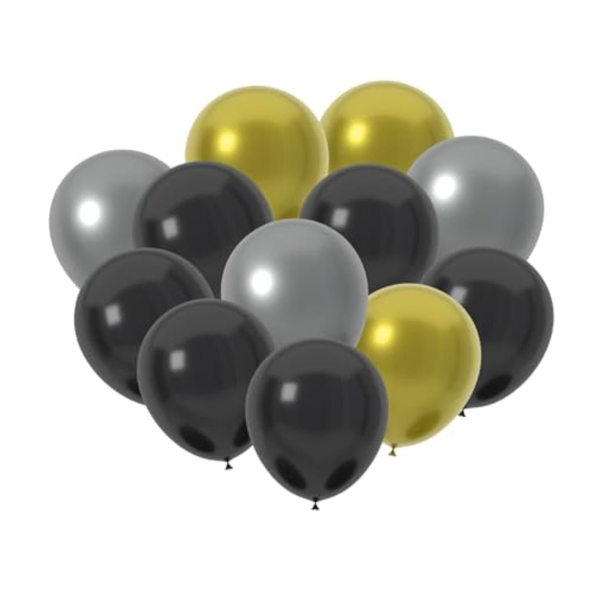 60pcs New Year Balloons 12inch Black Gold Silver Party Decor