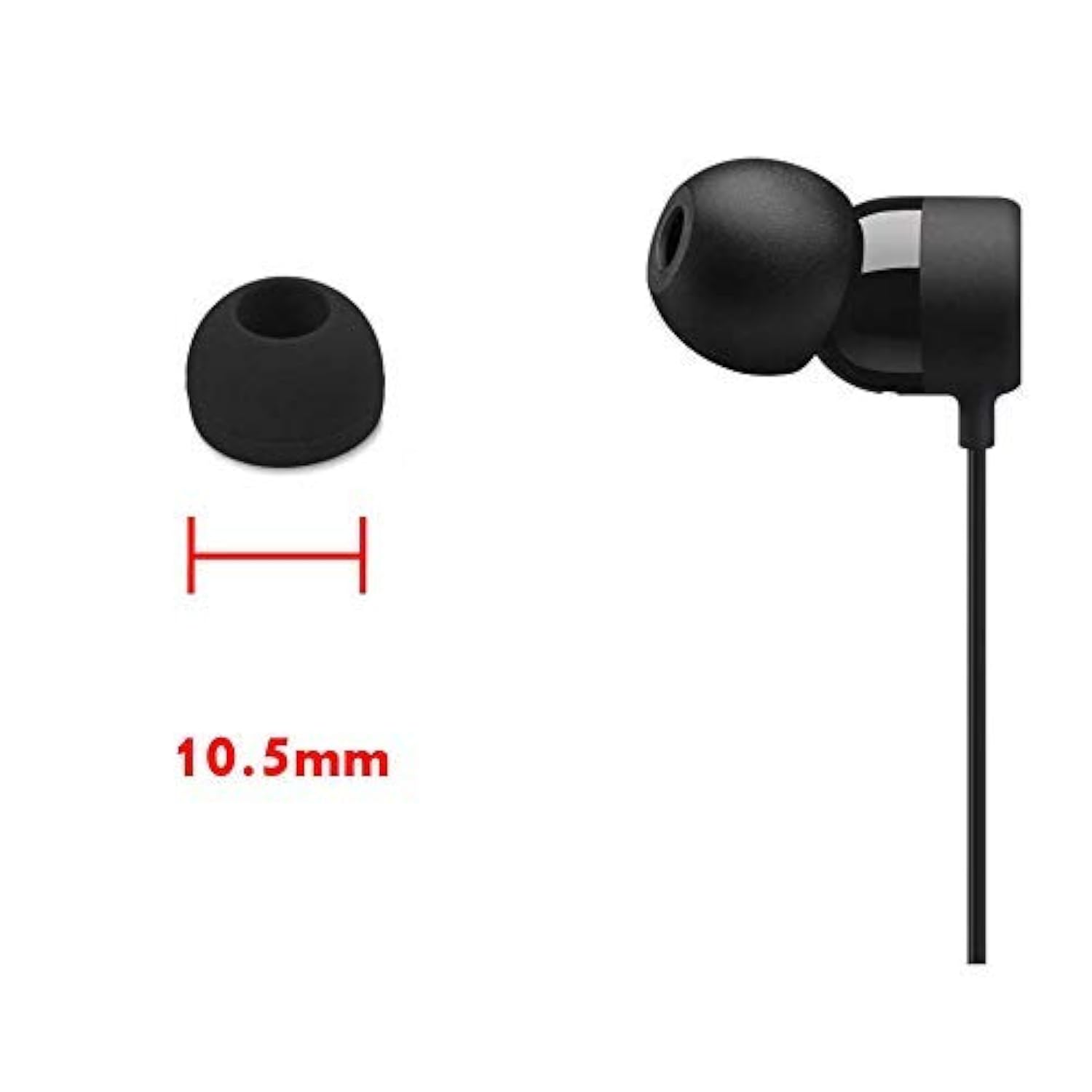 20 Pcs Silicone Replacement Ear Buds Tips Black (Small)