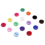 9Mm 2 Hole Tiny Size Flatback Resin Color Sewing Buttons, 15 Colors Pa