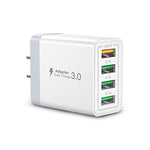 Usb Wall Charger, 40W 4-Port Fast Charger Block, Multiport Usb Cube Power Adapter Wall Charger Plug Charging Block For Iphone 15 14 13 12 11 Pro Max Xr Xs Max 8,Samsung,Android Phones