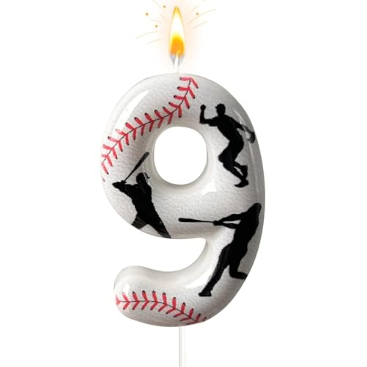 Baseball Birthday Number Candle, Number 9 Candles For Cake Topper, Ideal Birthday Parties Cake Decor, Wedding Anniversary And Other Celebrations (Candle 9)