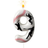 Baseball Birthday Number Candle, Number 9 Candles For Cake Topper, Ideal Birthday Parties Cake Decor, Wedding Anniversary And Other Celebrations (Candle 9)