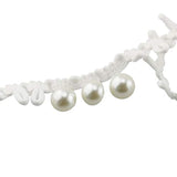 Button Looping 42Ft White Lace Edge Elastic Button Loops For Sewing Cr