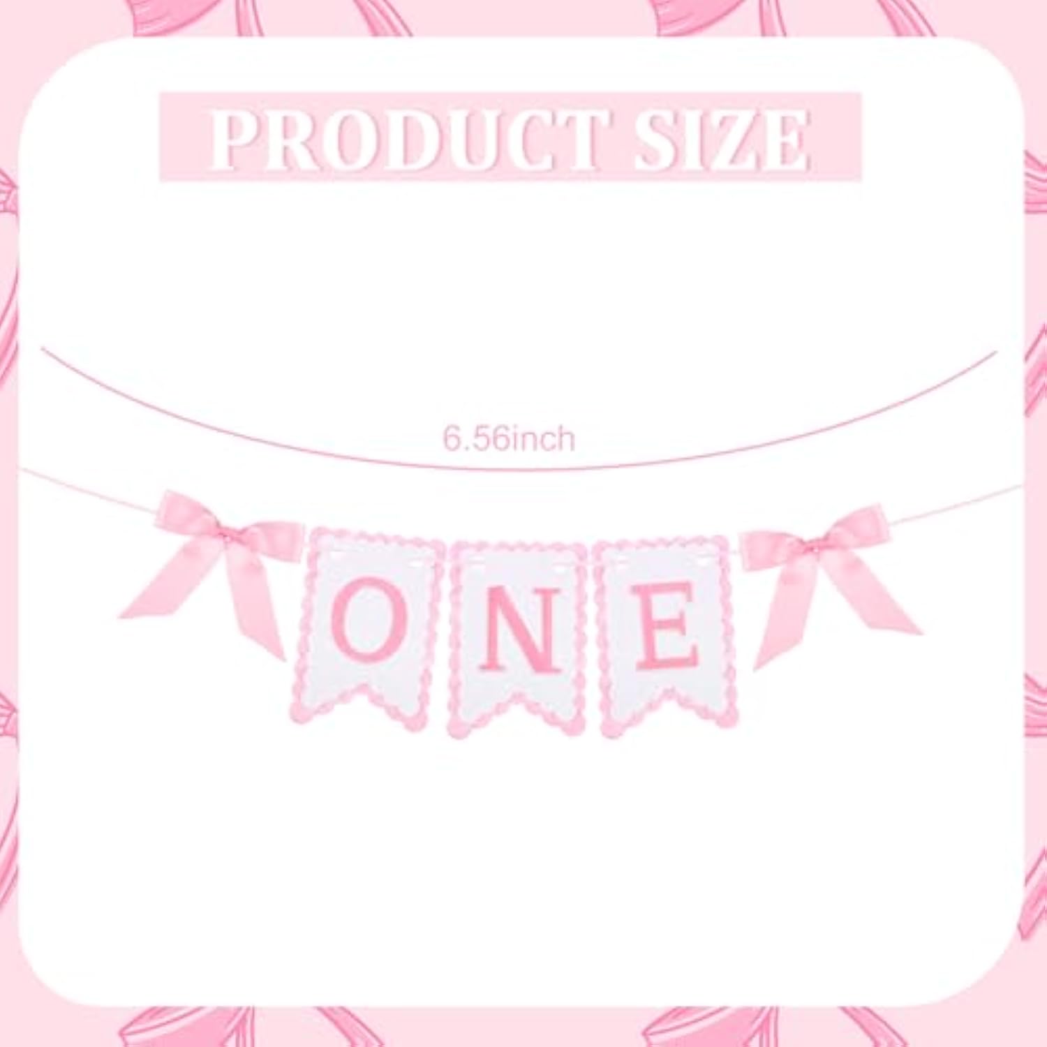Felt Coquette Pink Bow One High Chair Banner For Girl First Birthday Pink High Chair Banner Sweet One Bow 1St Birthday Decorations