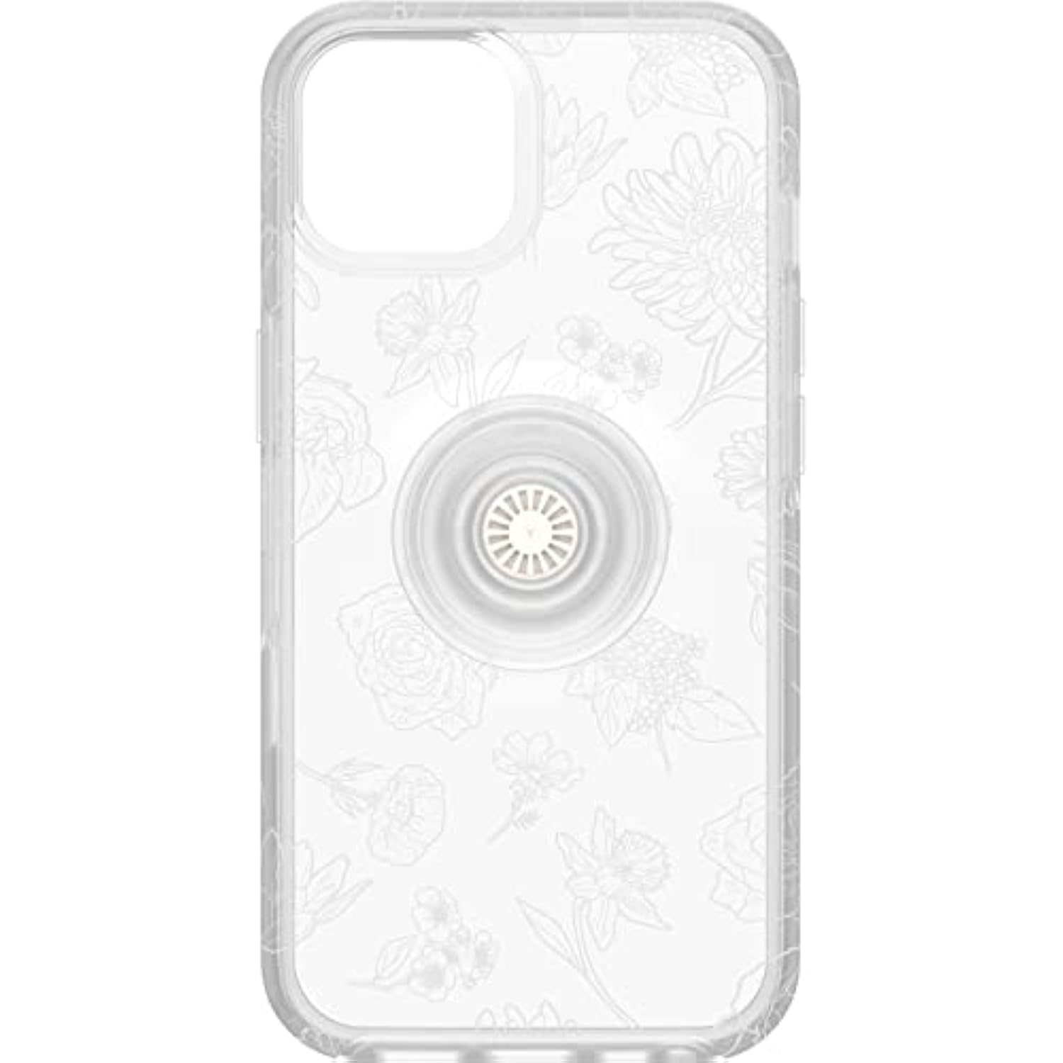 OtterBox iPhone 14 & iPhone 13 Otter + Pop Symmetry Series Clear Case - Flower of Month (Clear), Integrated PopSockets PopGrip, Slim, Pocket-Friendly, Raised Edges Protect Camera & Screen
