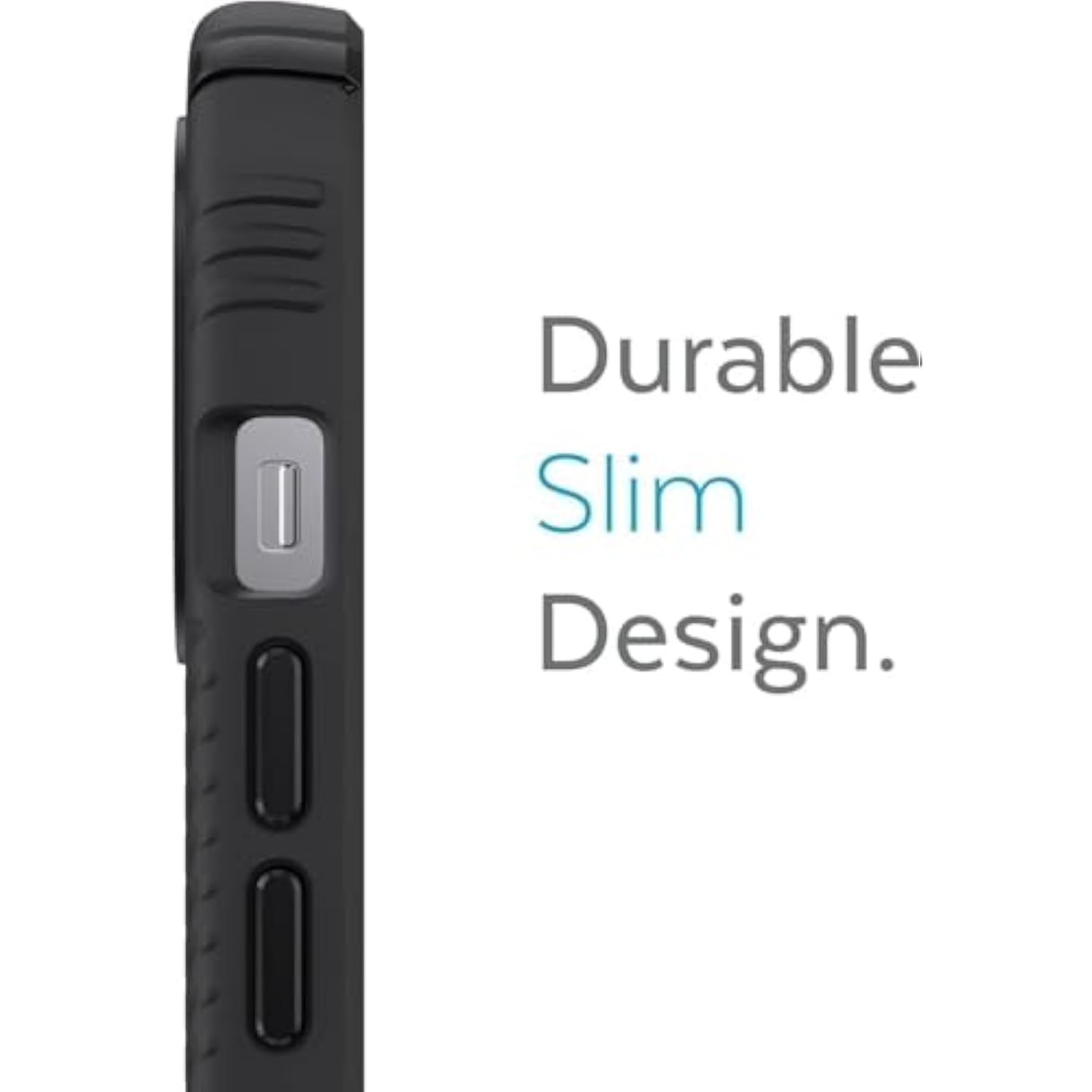 Speck Presidio2 Grip Bumper Case for iPhone 13 - Shock-Absorbent, + Magsafe - Graphite Grey