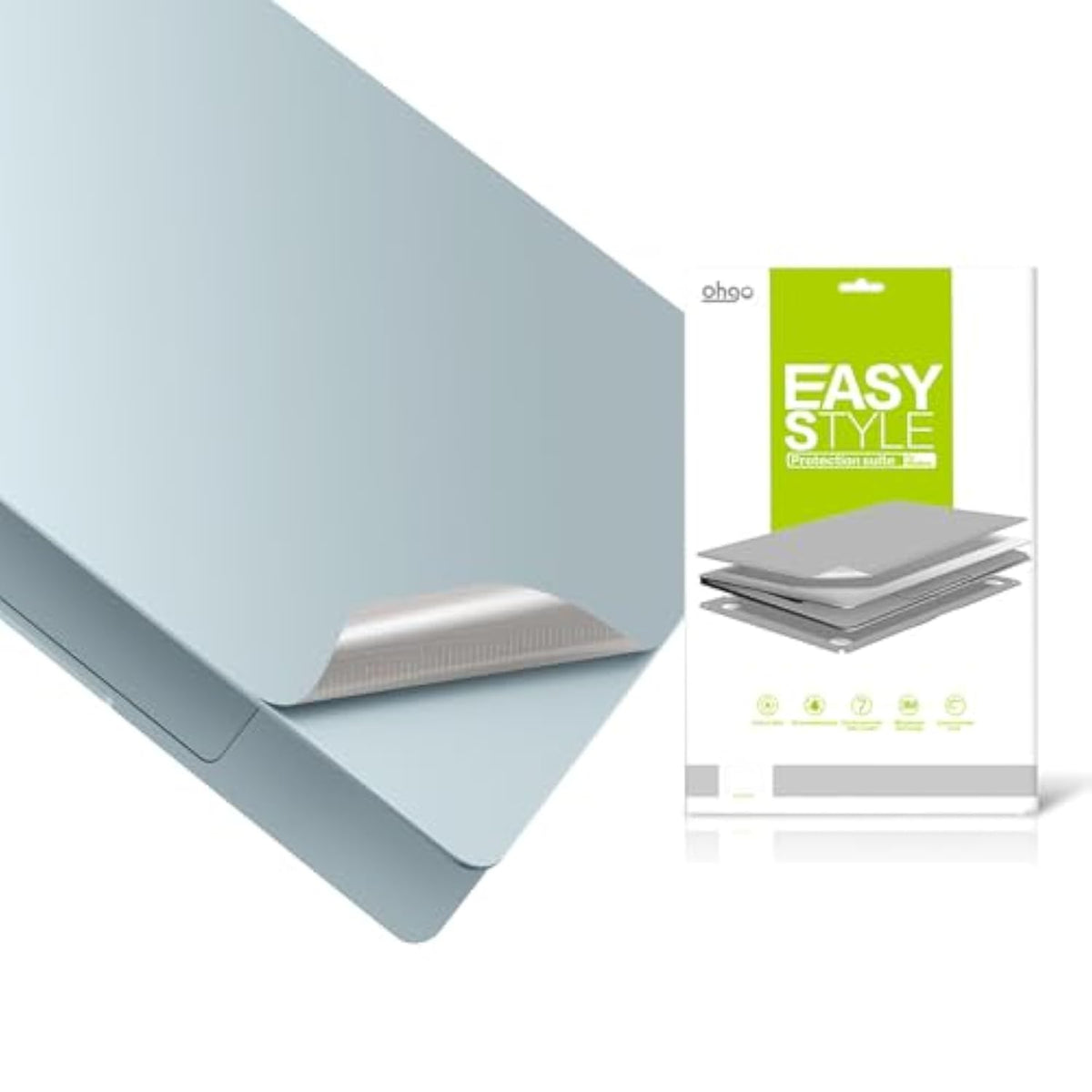 4 In 1 Ultra Thin 3M Vinyl Full Size Laptop Skin Cover Palm Rest Protector Sticker For 2025 Macbook Air 15 Inch M4 (Model: A3241) And 2023/2024+ Macbook Air 15" M2 M3 (Model: A2941/ A3114) - Blue