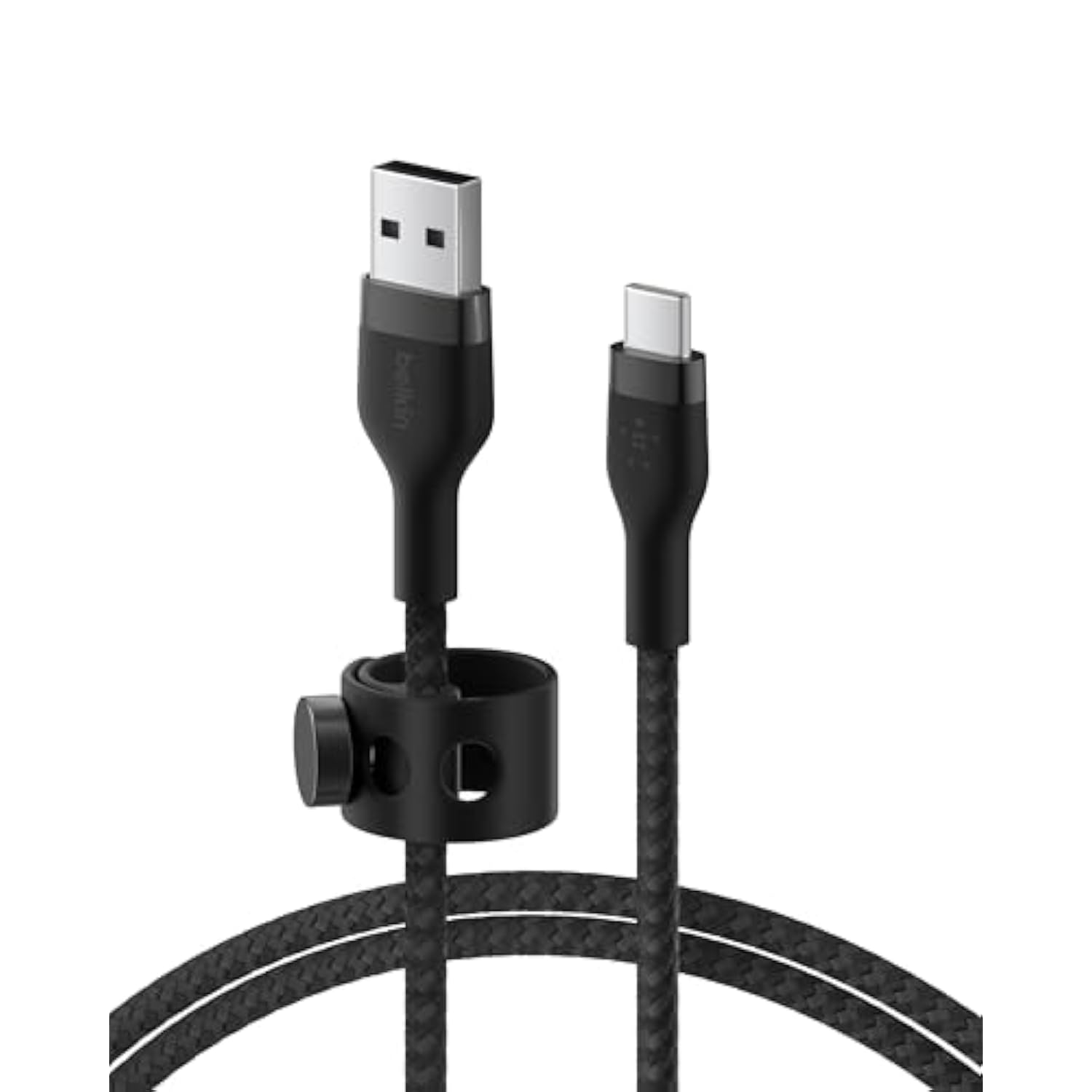 Belkin BoostCharge Pro Flex Braided USB-C to USB-A (2M/6.6ft) Fast Charging Cable USB-IF Certified for iPhone 16, iPhone 16 Pro, iPad Pro, Galaxy S25, S24, Pixel, Nintendo Switch 2 & More - Black