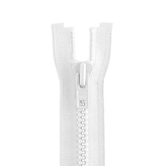 Molded Plastic Jacket Zipper 36" White Zip For Sewing Craft