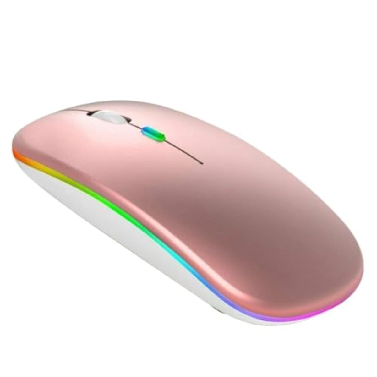 Wireless Slim Bluetooth Mouse, 2.4Ghz Rechargeable Silent Bluetooth Wireless Mouse With Type C Adapter For Pc Notebook Laptop Macbook Computer Ipad Os 13 And Above (Rose Gold)