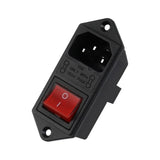 Inlet Module Plug 3 Pin Iec320 C14 Power Socket Inlet Module Plug 5A Fuse Switch Male Power Socket 10A 250V Rocker Switch (Red,Black)
