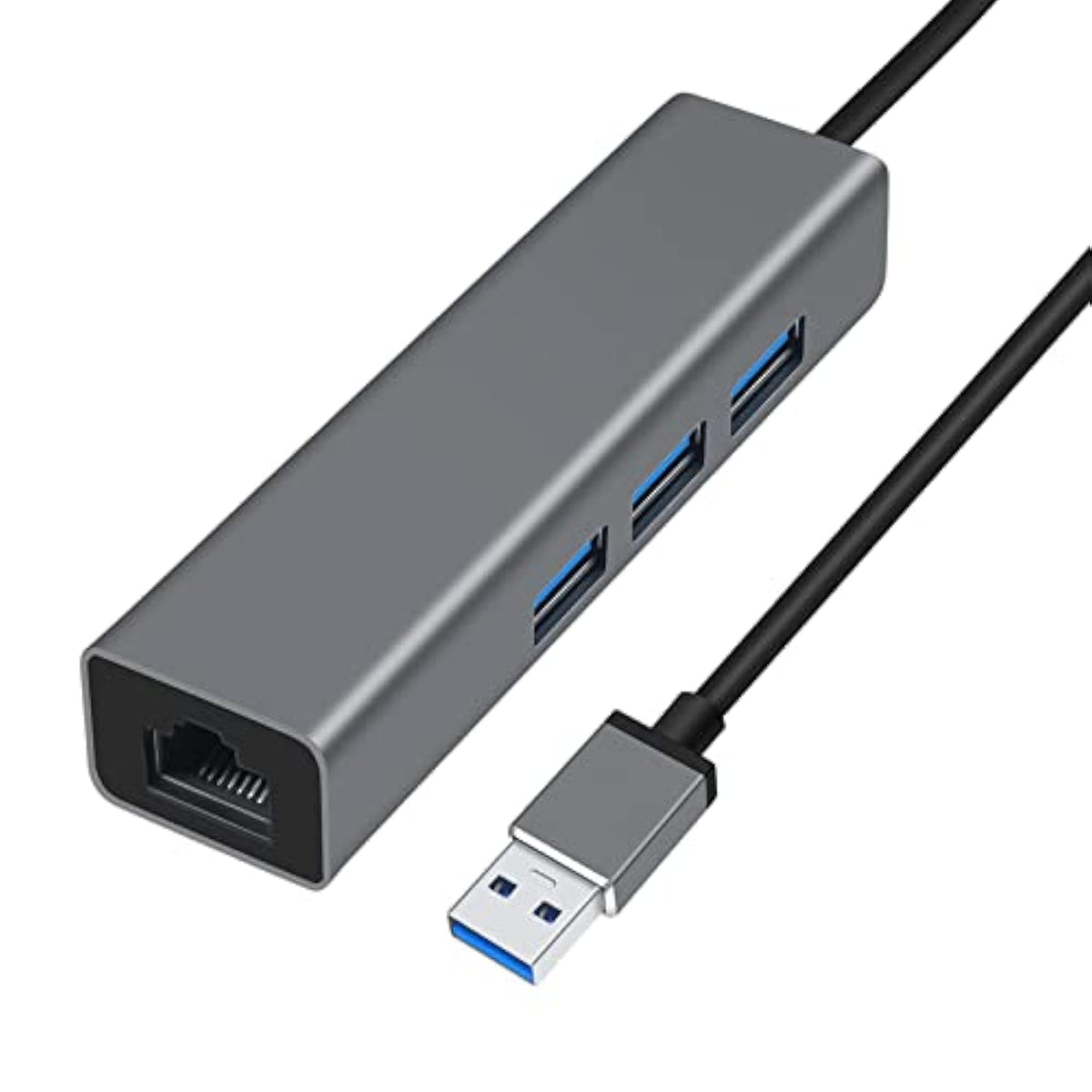 DTech 3 Port USB to Ethernet Adapter USB 3.0 Hub 10/100/1000 mbps Gigabit Wire