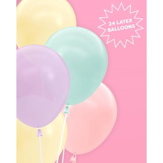 Pastel Birthday Balloon Set - 24 Pk, 12" | Bachelorette Party Decorations, Garden Bridal Shower, Birthday Party, Pastel Baby Shower, Engagement