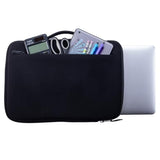 Case-It Neoprene Padded Laptop Sleeve | Holds Up To 13 Inch Laptop/Tablet | Easy Handle To Carry | External Zipper Pocket | Laptop Protector | Lap-514-Neo Black