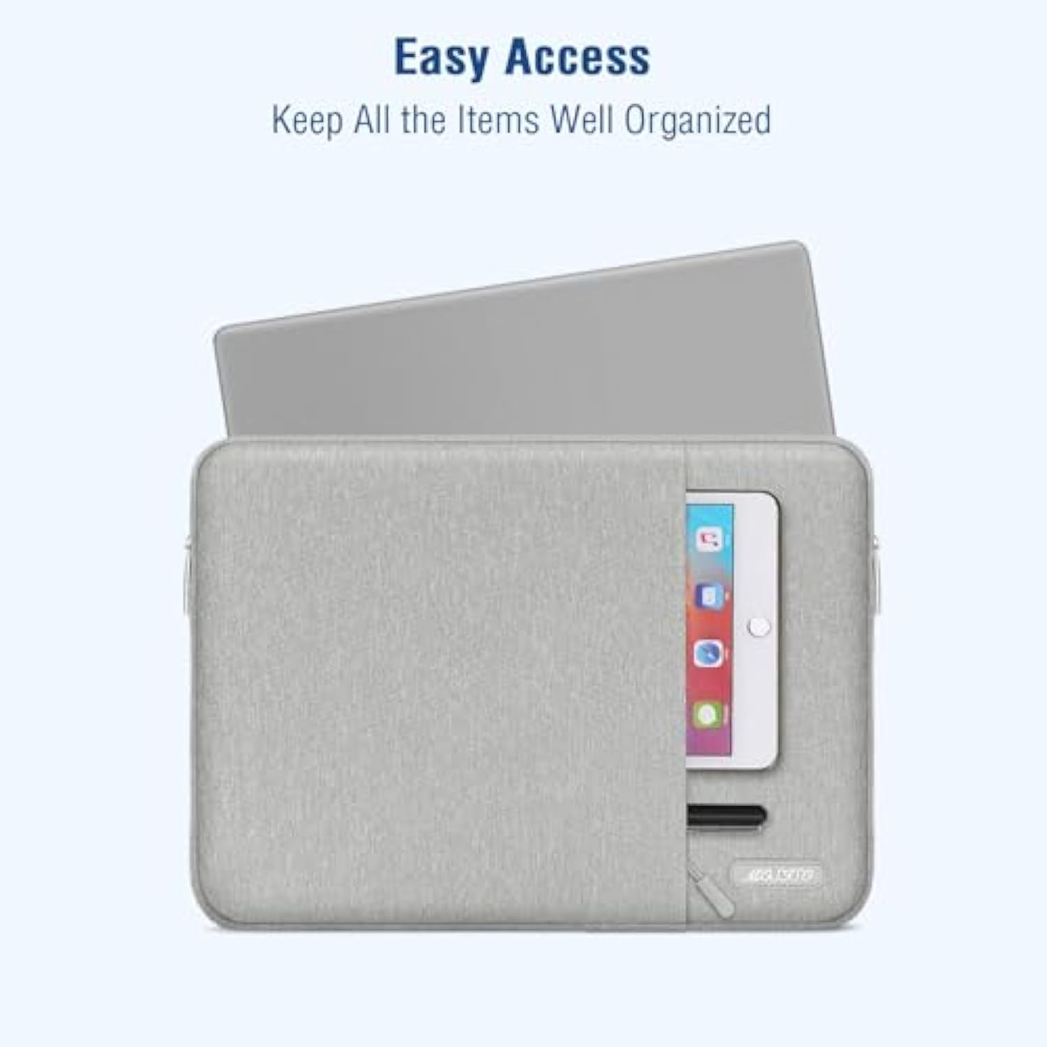 MOSISO Laptop Case 16 inch, 15-15.6 inch Laptop Sleeve Compatible with MacBook Pro 16 M4 M3 M2 M1, HP Acer Dell Lenovo ASUS Notebook, Polyester Vertical Computer Sleeve Bag with Pocket, Gray