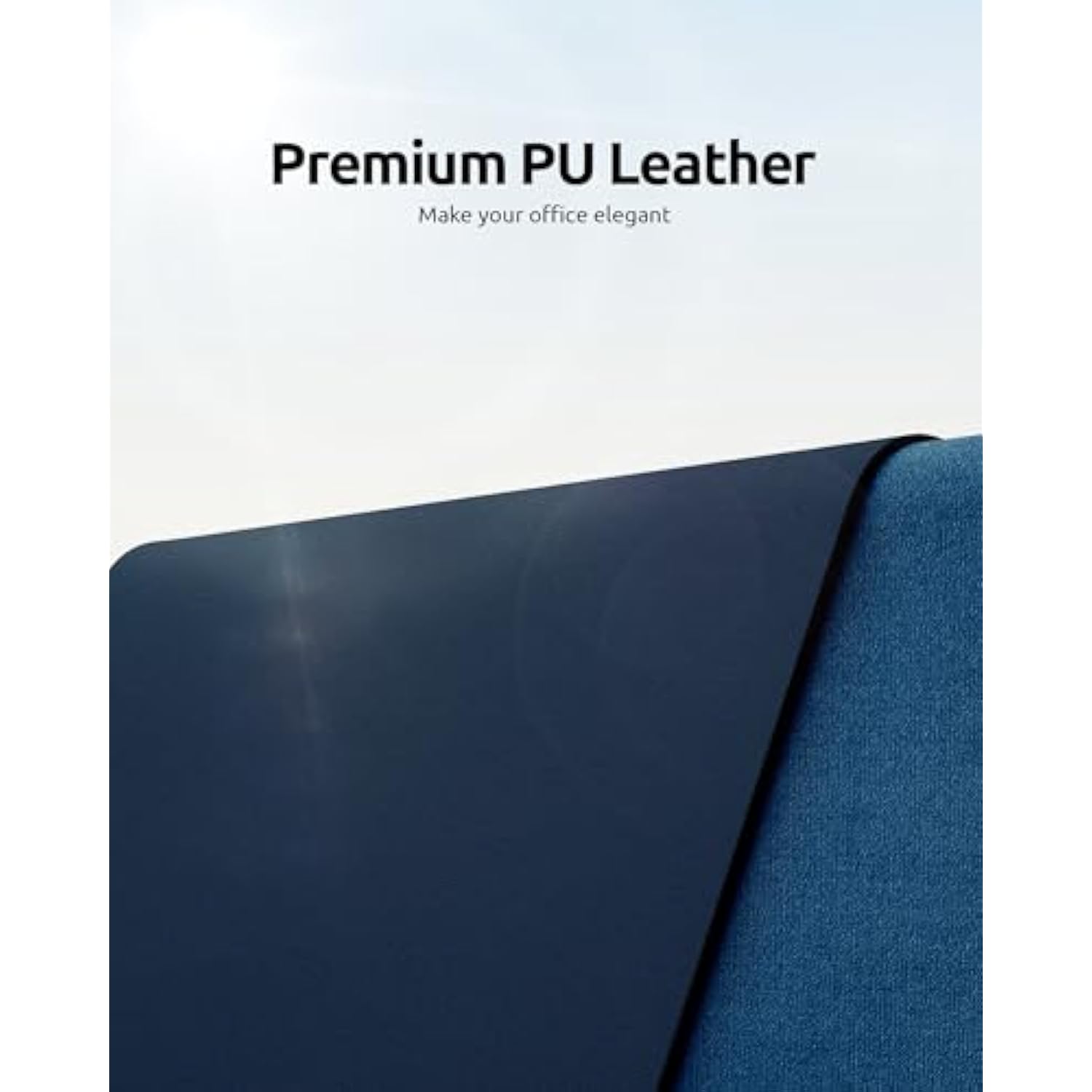 Leather Desk Protector, Office Mat, Large Mouse Mat, Non-Slip Pu Leather Blotter, Laptop Desk Mat, Waterproof Writing Pad For Office And Home (Dark Blue, 23.6" X 13.8")