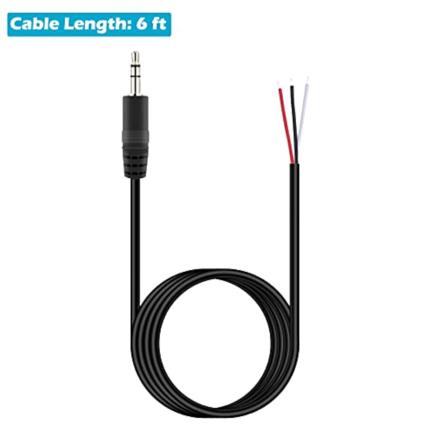 3.5Mm 1/8" To Speaker Wire, 2-Pack 6Ft 3.5Mm Trs Stereo Male Plug To Bare Wire Pigtail Connector Adapter Repair 3.5Mm Jack Audio Cable For Speaker Headphone Headset Earphone