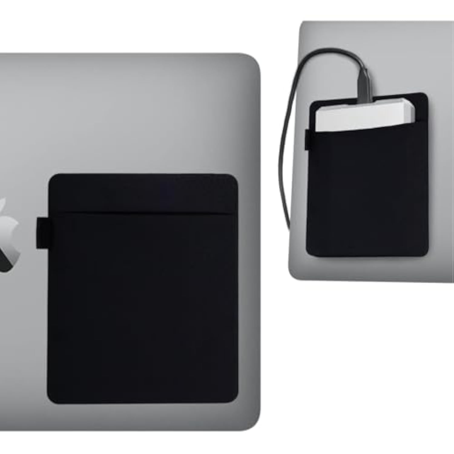 Portable Hard Drive Sleeve For Laptop, Adhesive Pouch For Laptop, Compatible With External Portable Ssd, Usb Cable Battery Pack, Wireless Mouse, Cables, Earphones (Black)