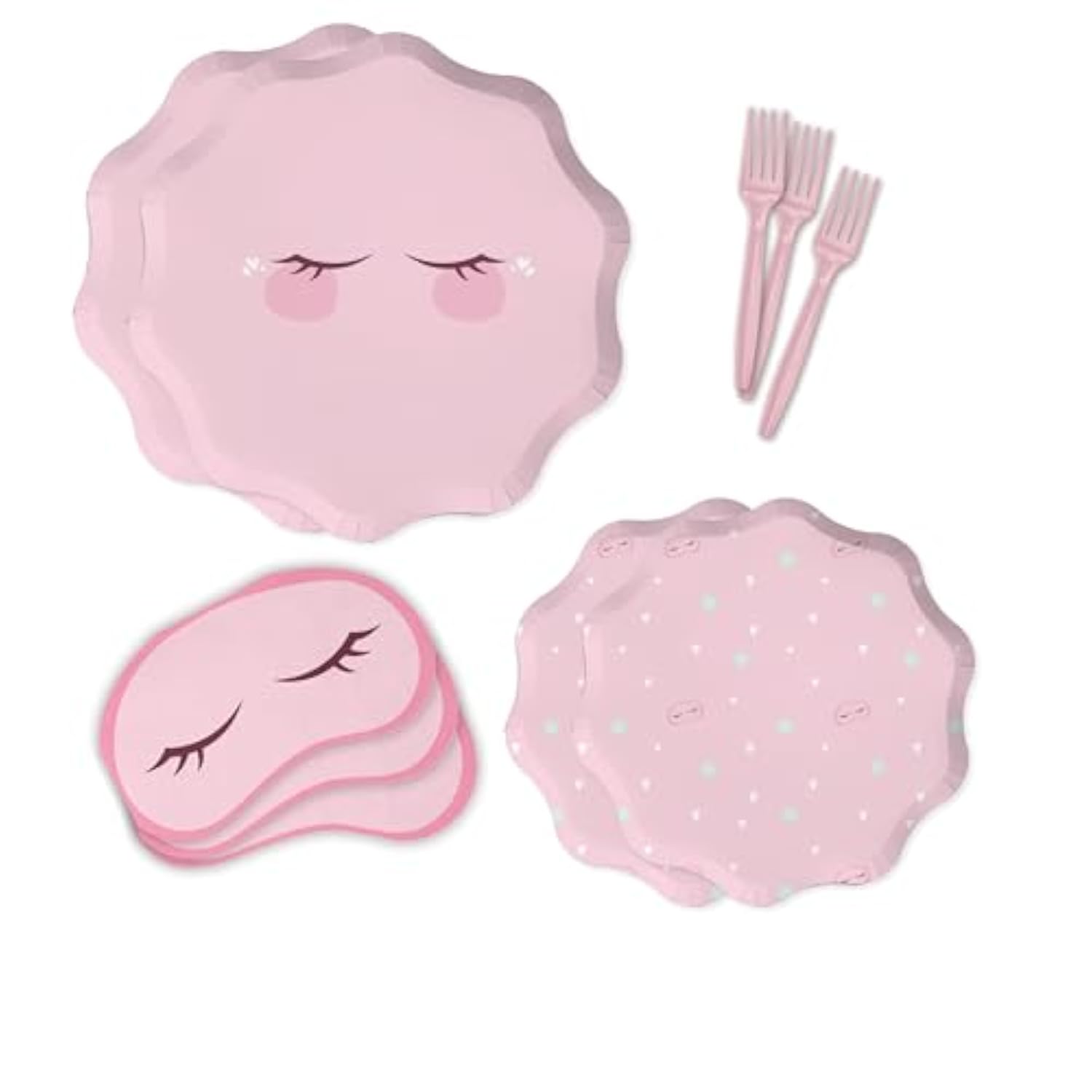 64 Pcs Spa Party Paper Plates, Napkins & Forks | Spa Party Supplies For Girls | Sleepover Decorations (Serves 16)