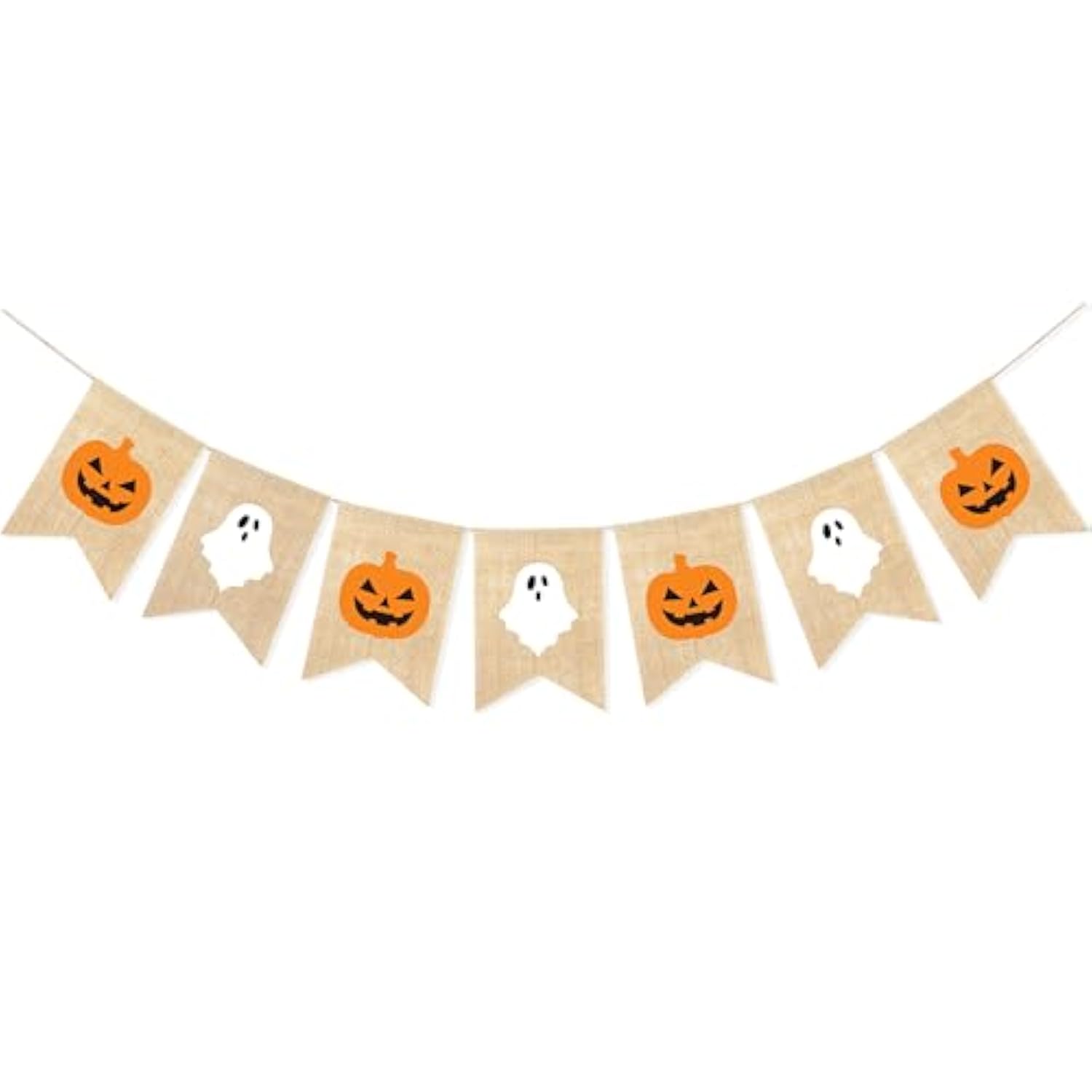 Ghost Pumpkin Banner Halloween Decorations Mantle Fireplace Bunting Garland Party