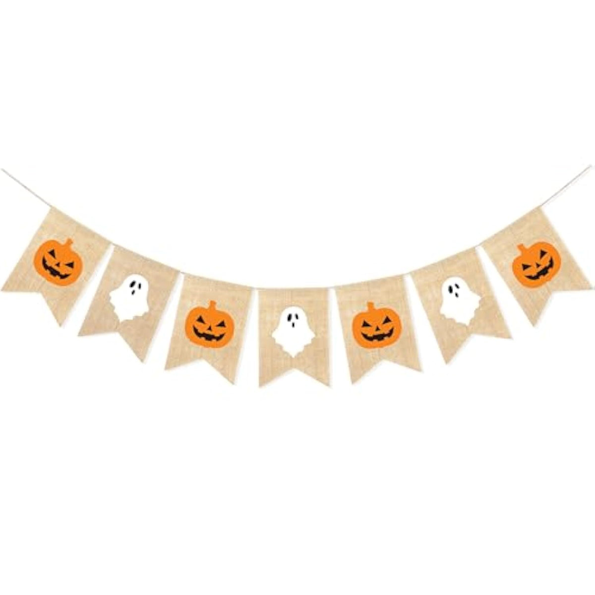 Ghost Pumpkin Banner Halloween Decorations Mantle Fireplace Bunting Garland Party