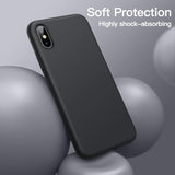 JETech Silicone Case for iPhone Xs Max 6.5-Inch, Silky-Soft Touch Full-Body Protective Case, Shockproof Cover with Microfiber Lining (Black)
