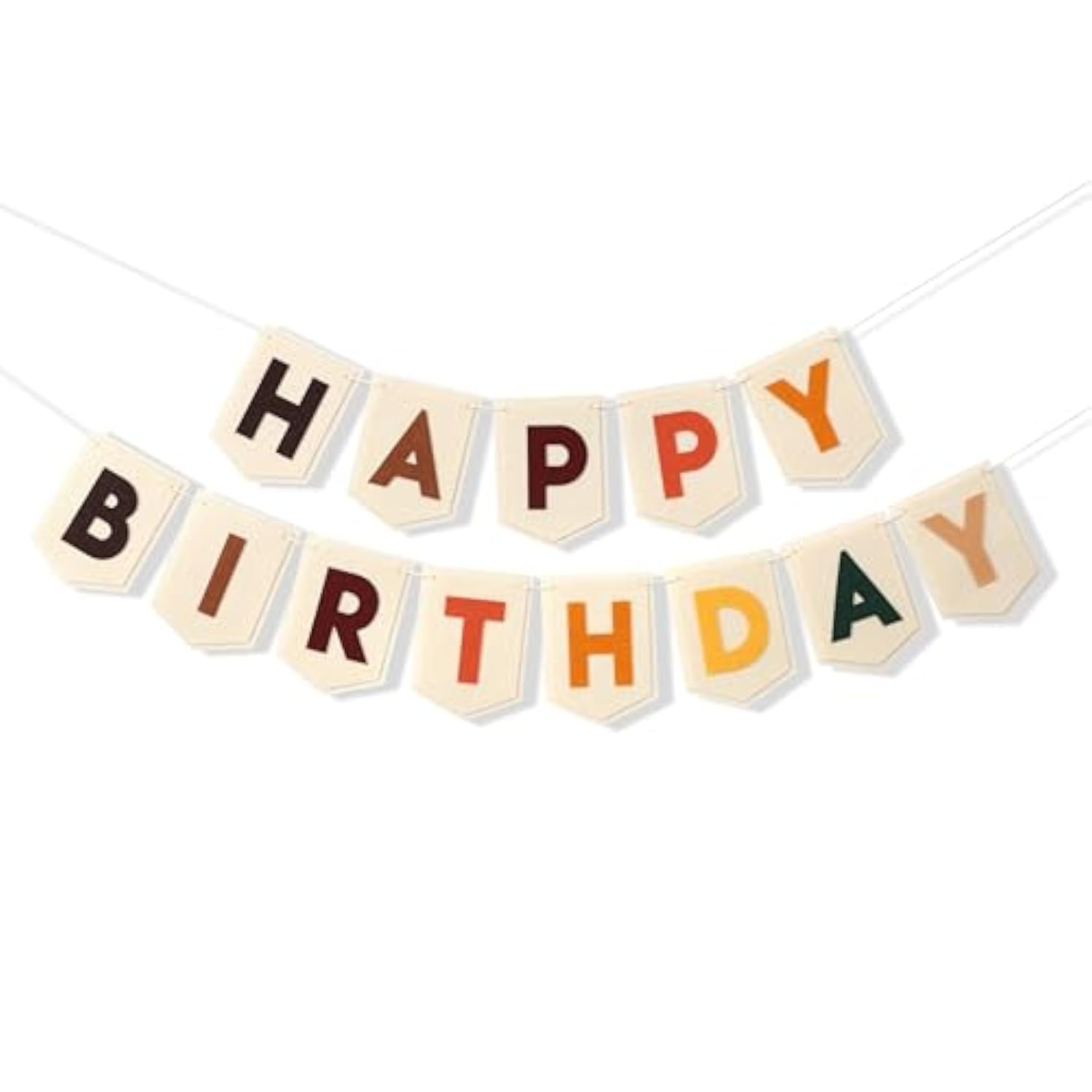 Boho Felt Happy Birthday Banner - Bohemian Party Decorations for Boys & Girls
