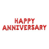 Happy Anniversary Balloon Banner Love Balloon Anniversary Party Balloon Decoration (Red Anniversary Balloon)