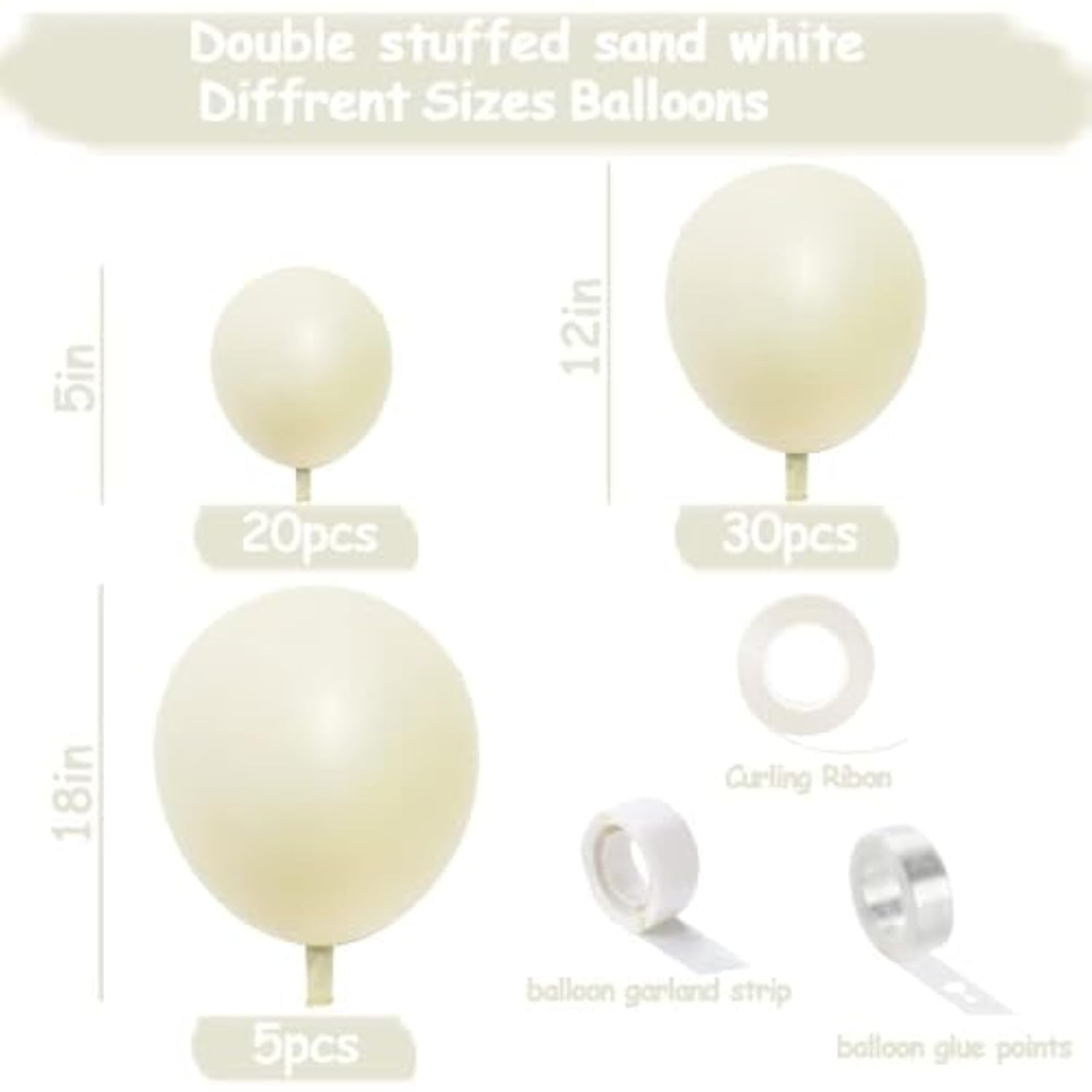Ivory & Pearl White Balloon Garland Kit for Neutral Baby Shower, Wedding, or Party Decor