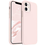 iPhone 12 6.1 Silicone Case Soft Anti-Fingerprint Flexible Bumper Chalk Pink