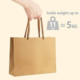 Gift Paper Bags 10.6X3.1X8.3 Gift Bags 50Pcs Heavy Duty Kraft Brown Paper Bags With Handles Soft Cloth, Party Favor Bags Shopping Bags Retail Merchandise Bags Wedding Party Gift Bags