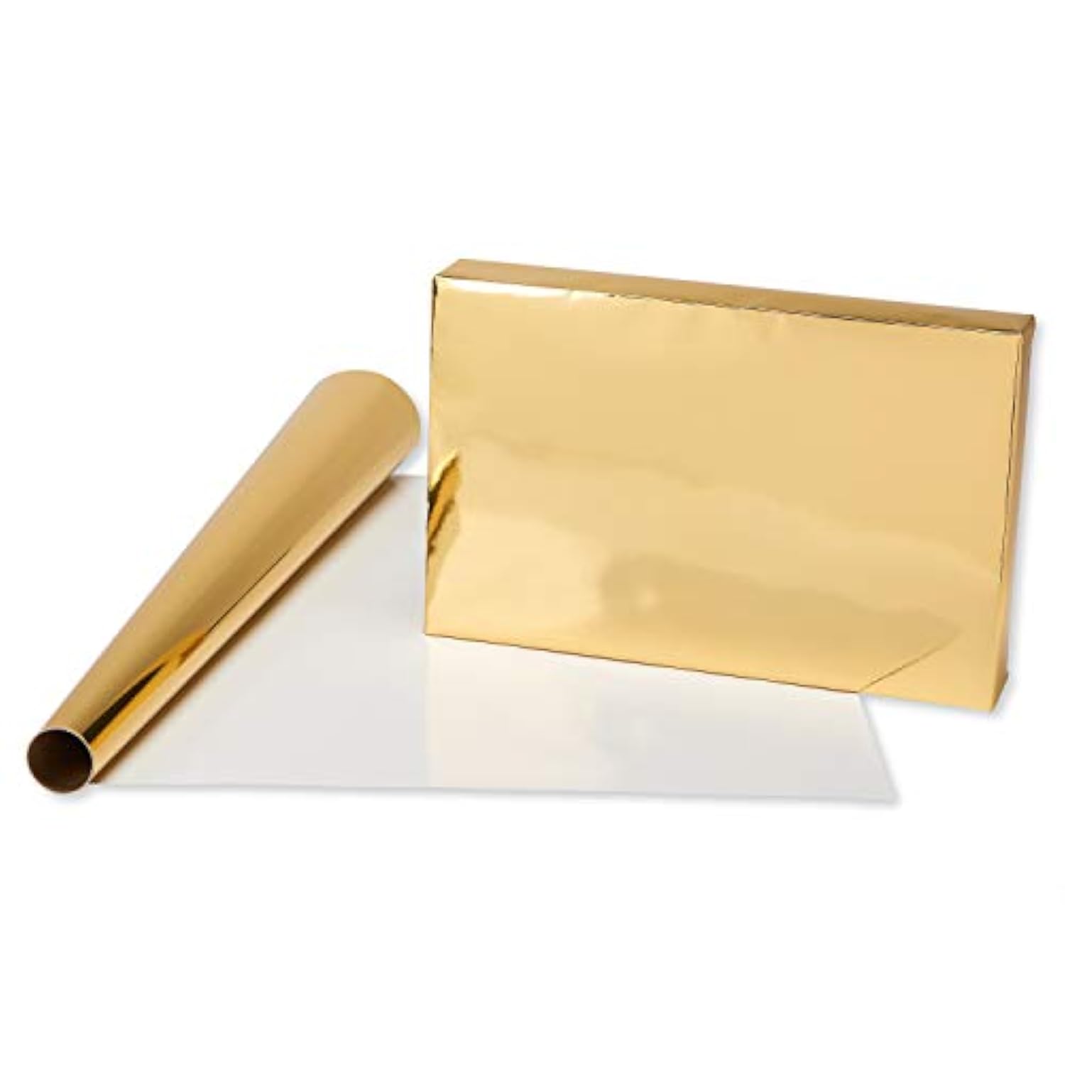 American Greetings Wrapping Paper for Weddings, Birthdays and All Occasions, Kraft and Gold Polka Dots (3 Rolls, 75 sq. ft)