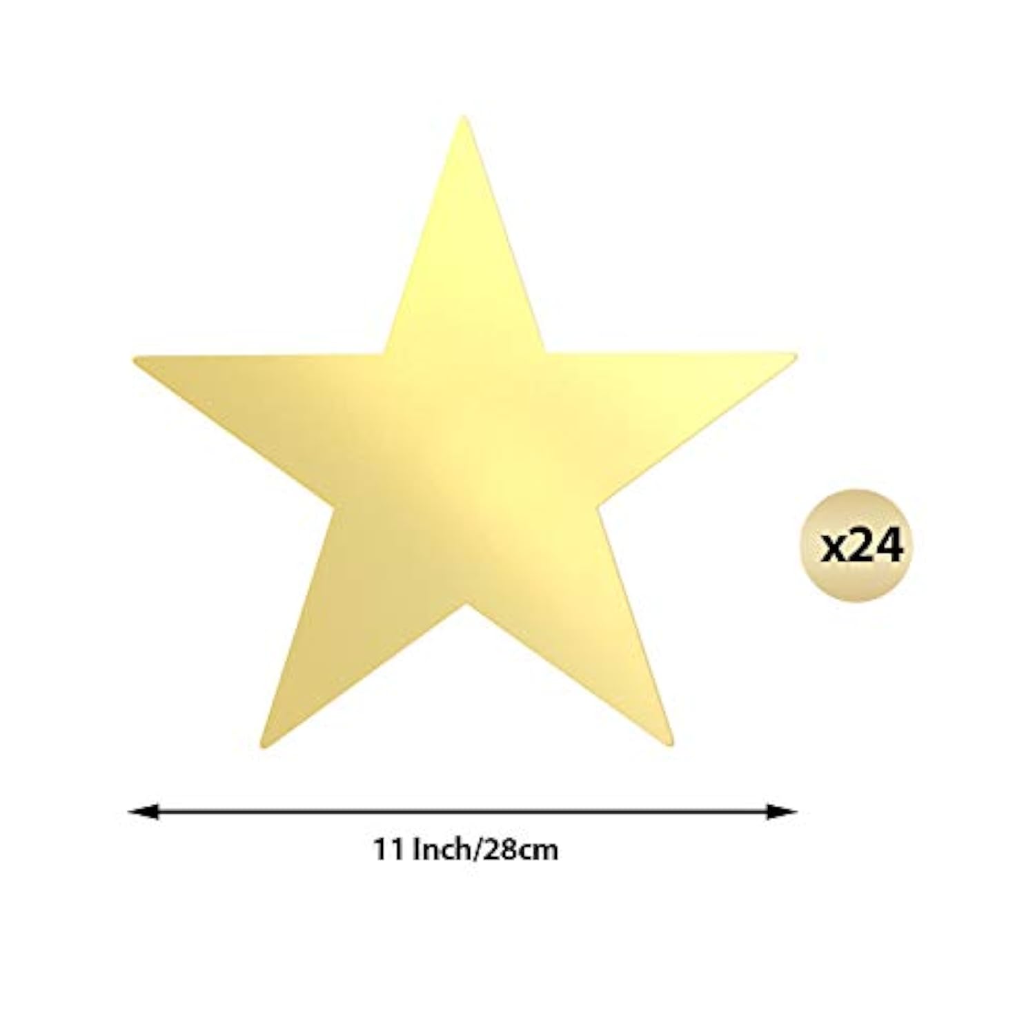 24 Pieces 11 Inch Large Gold Stars Cutouts Gold Stars Decoration Double Printed Paper Star For Wedding Bulletin Board Decoration, Classroom Wall Party Decorations Graduation Party Decorations