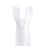 Molded Plastic Jacket Zipper 36" White Zip For Sewing Craft