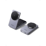 UGREEN MagFlow MagSafe Charger for iPhone 16, Qi Wireless Charger Stand, 2-in-1 Mag Safe Charger Stand Compatible with iPhone 17/17 Air/17 Pro/17 Pro Max/16/15/14/13/12 Series, AirPods 3/2/Pro