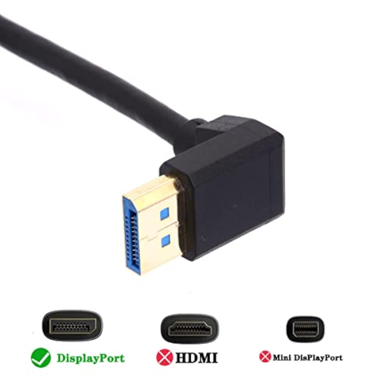 8K 90 Degree Angle Displayport 1.4 Extension Cable, Male To Female Cable Cord