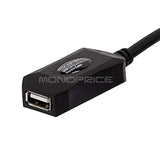 Usb 2.0 Male To Female Active Extension/Repeater Cable - Use With Playstation, Xbox, Kinenct, Oculus Vr, Card Reader, Hard Drive, Keyboard, Printer, Camera, 20/28Awg, 16 Feet, Black