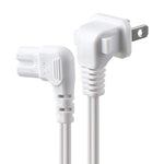 Universal 2 Prong Angled 18 Awg Power Cord - Nema 1-15P To Iec320 C7 Figure 8 Shotgun Connector Ac Power Supply Cable Wire Socket Plug Jack For Ps4 Ps3 Slim Led Hdtv (12 Feet)